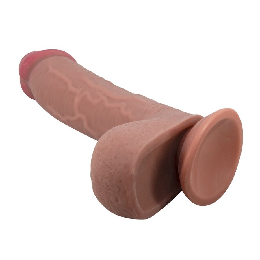 PRETTY LOVE - SÉRIE SLIDING SKIN DILDO REALÍSTICO COM VENTOSA DESLIZANTE PELE MARROM 23,4 CM